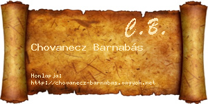 Chovanecz Barnabás névjegykártya