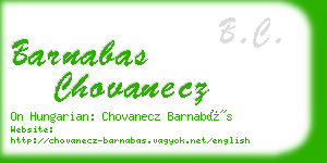 barnabas chovanecz business card